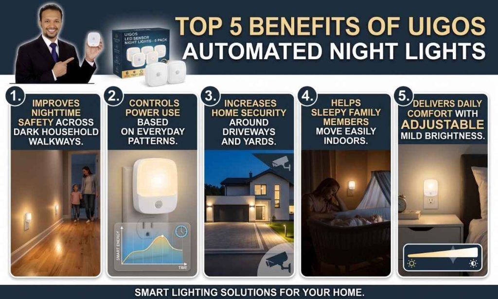 This image shows the product name, and how it operates. Best automated home lighting system