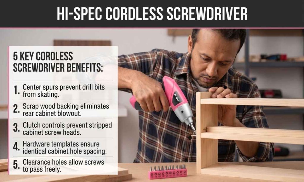 This image shows how this product operates. Best Drill Bit for Cabinet Hardware