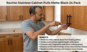 This image shows how this product works. Best color hardware for white cabinets