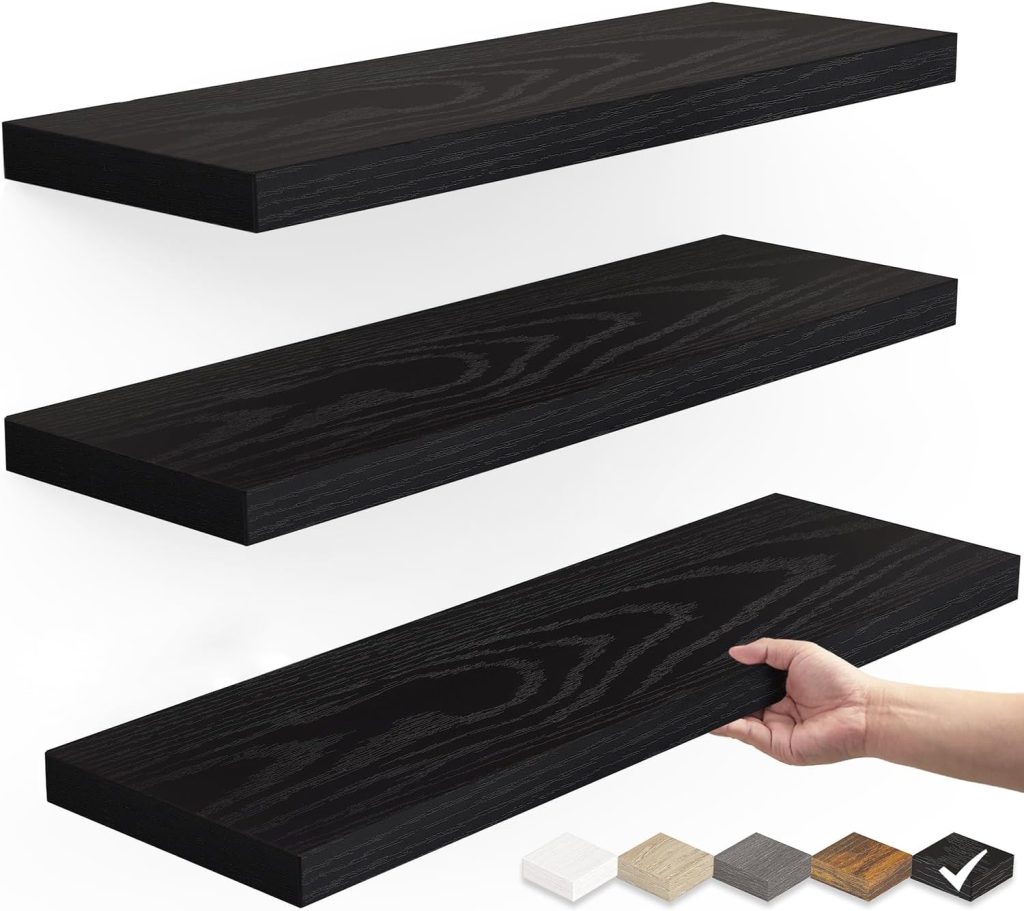 Wood Type: Engineered wood. Ply: High-density particle board. Price Range: $35–$45. Warranty/Support: 1-year. U.S. Amazon support. Size Options: 2-pack (12″ & 16″). Waterproof: Light moisture resistant.