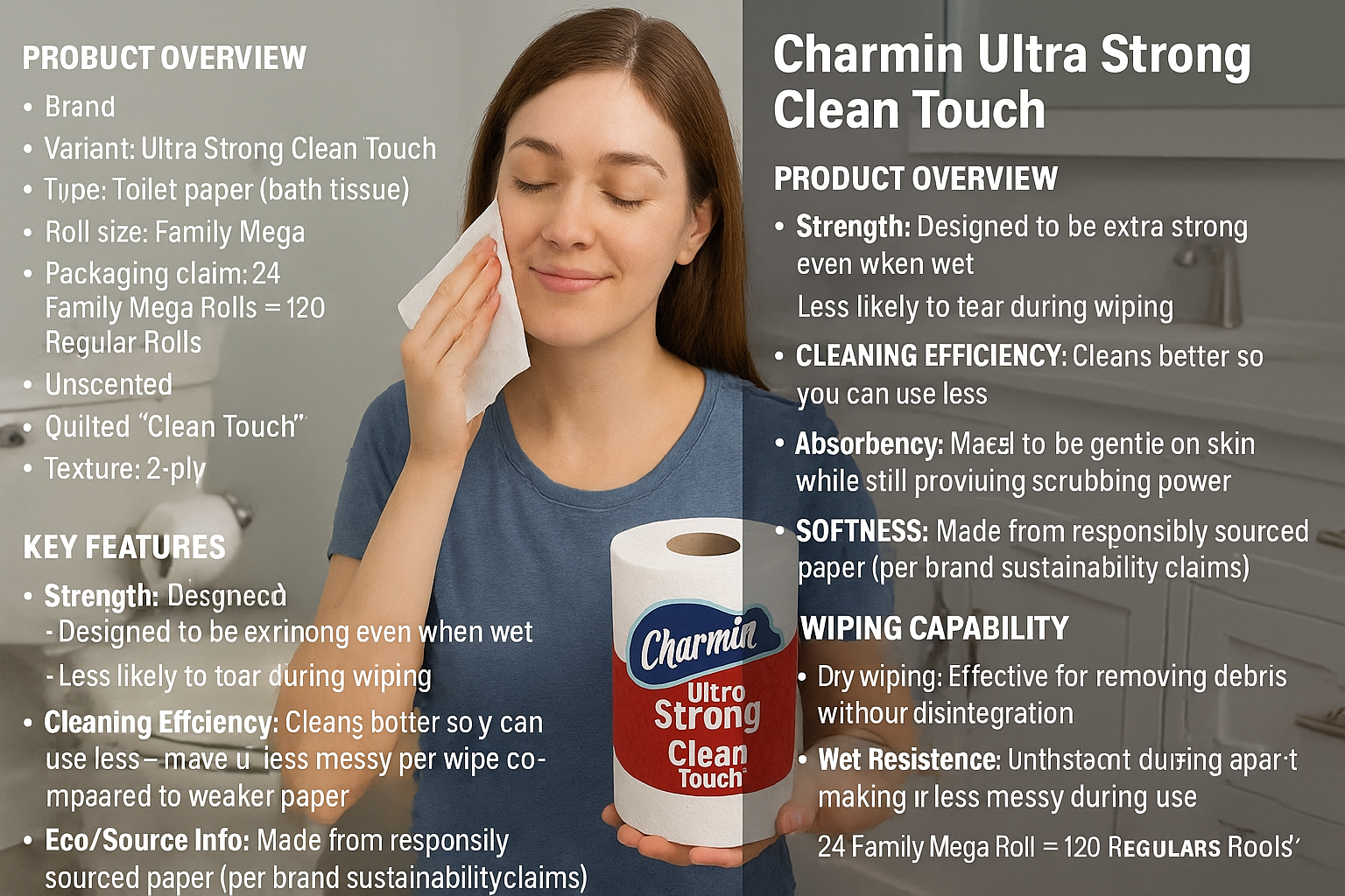 Best Usage: Homes with septic systems needing durability.
Ingredients: Strong pulp fibers, no harsh chemicals.
Price Range: $25 to $33 per 12 mega roll pack.
Smell: Unscented.
Layers: 2-ply.
Softness: Medium softness with strength.
Dissolvability: Excellent for septic systems.