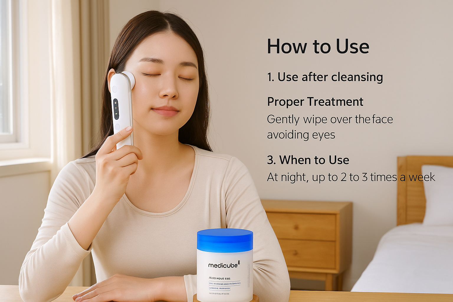 Power/Spec: Features AHA, BHA, and LHA with a patented 3-layered pad. Usage Time: Use once or twice daily. Each pad takes 30 seconds to apply. Price Range: $28–$34 USD (70 pads per jar). Warranty/Support: 30-day return via Amazon. U.S.-based fulfillment and support. Best for: Prepping skin for your best facial lifting device or serum. Setup Time: Ready to use. Just twist open and swipe. Wavelengths: Not applicable.