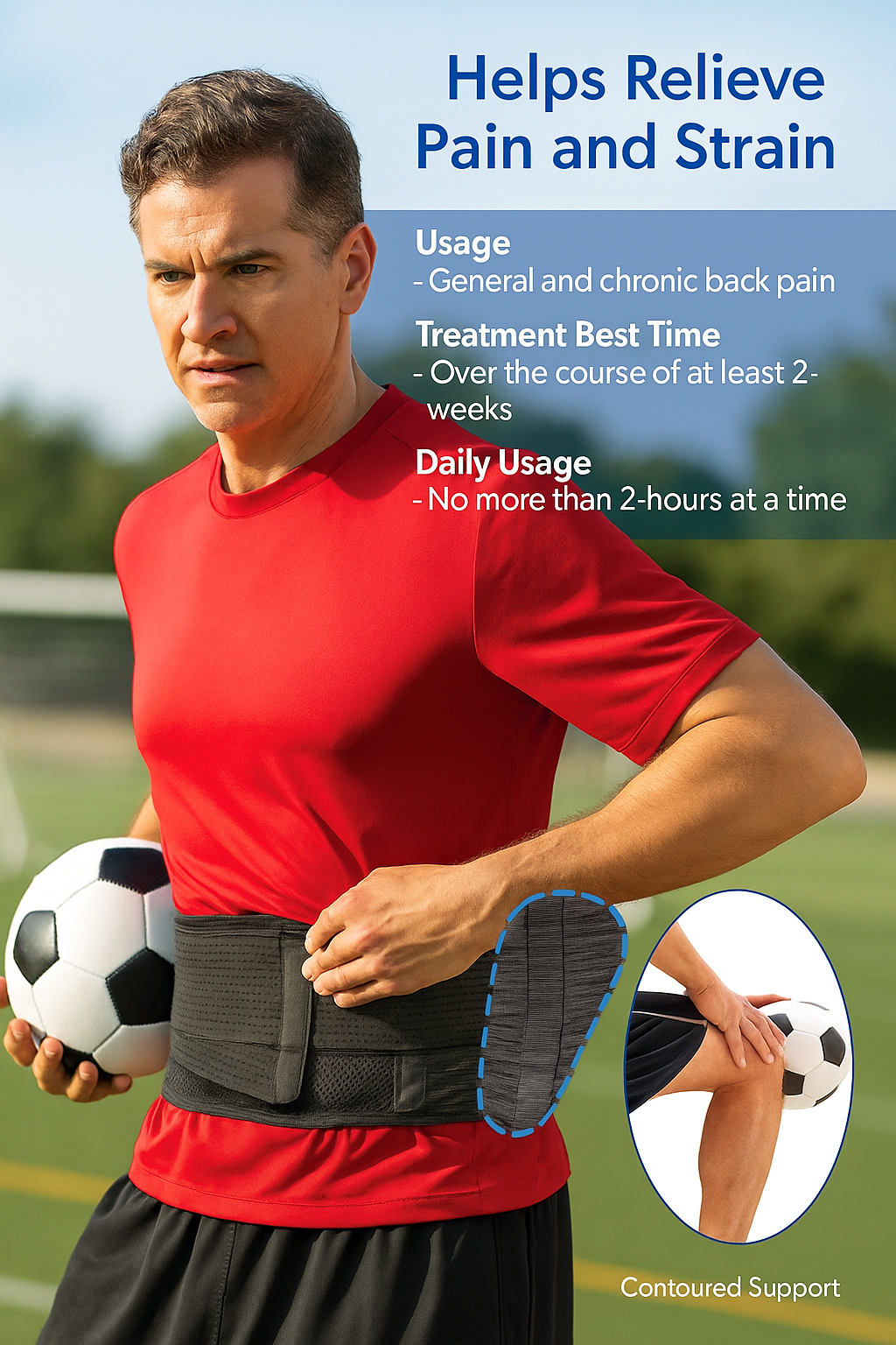 Power/Spec: Adjustable lumbar support brace.
Usage Time: Can be worn all day as needed.
Price Range: $30-$40.
Warranty/Support: Standard return policy.
