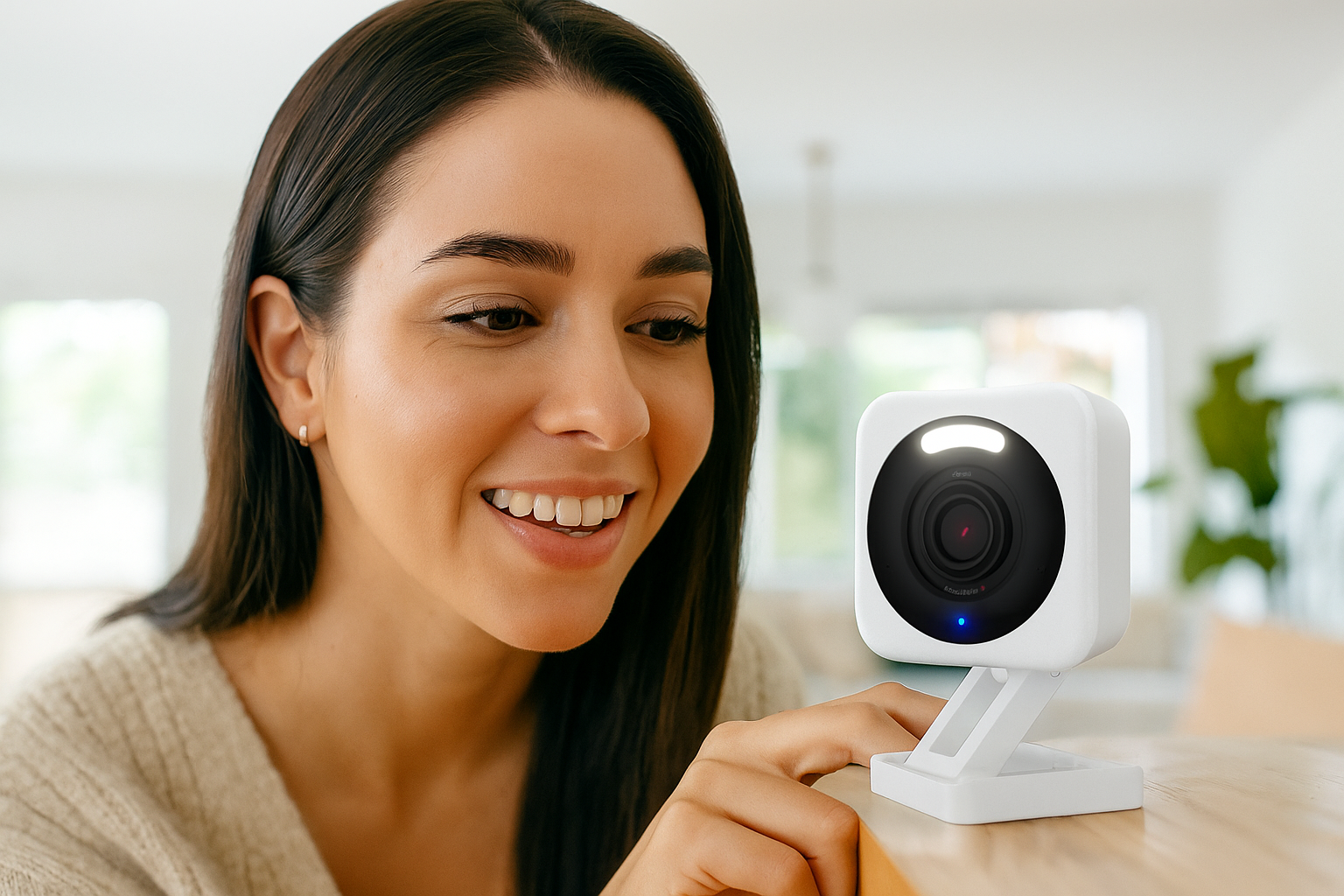 Camera name: WYZE Cam v4.
Indoor/outdoor: Indoor & covered outdoor.
Price range: $39–$55.
Warranty/Support: 1‑year U.S. warranty. Amazon & WYZE support.
Best for: Covered porches, patios, garages.
Best placement: Under eaves, angled outward.
Storage type: MicroSD + free 14‑day cloud.
Availability: Regular stock on Amazon U.S.