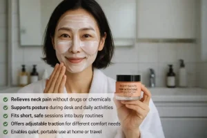 This image is showing the product name and it its usage: Best neck traction device