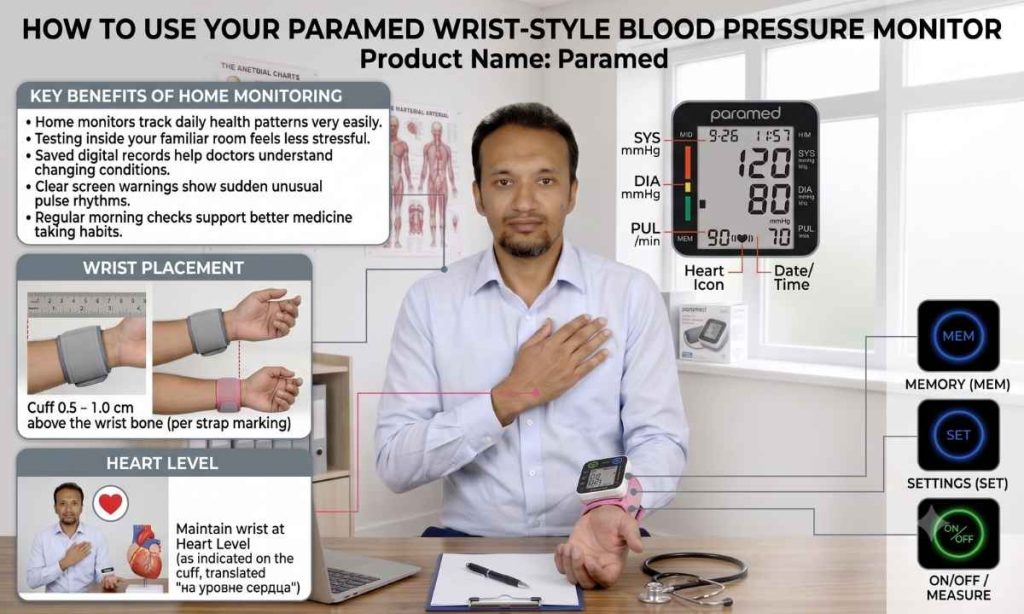 This image shows how the product works. Best blood pressure machine for home use.