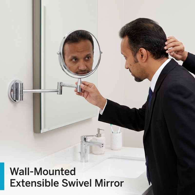 This image shows the product name and how it operates. Best Illuminated Bathroom Mirrors