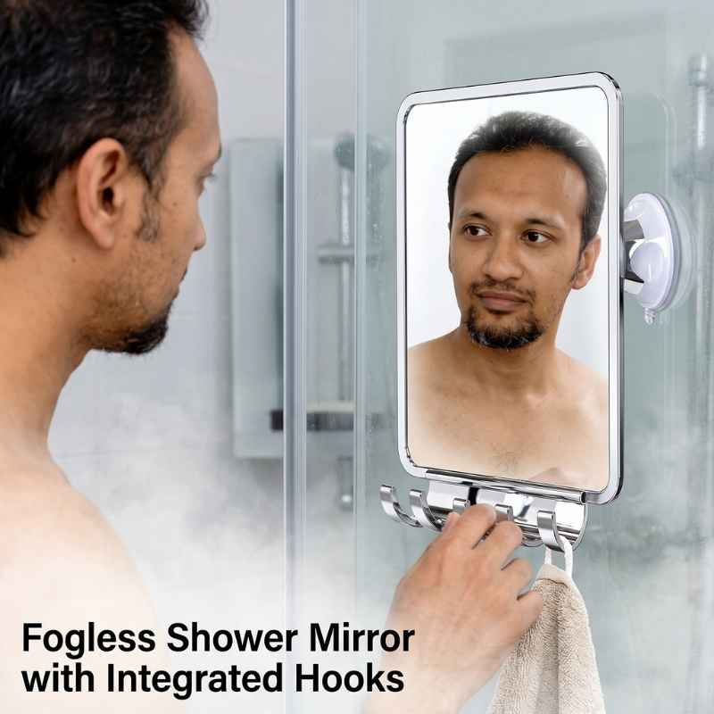 This image shows the product name and how it operates. Best Illuminated Bathroom Mirrors