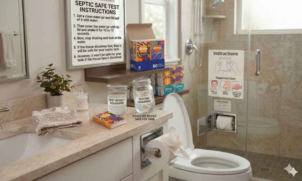 This image shows how this experiment would be. What toilet paper is best for septic tanks