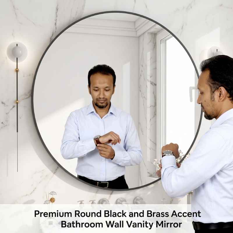 This image shows the product name and how it operates. Best Illuminated Bathroom Mirrors