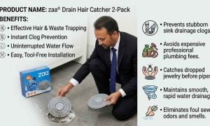 This image shows how hair catcher operates. Best hair catcher for bathroom sink