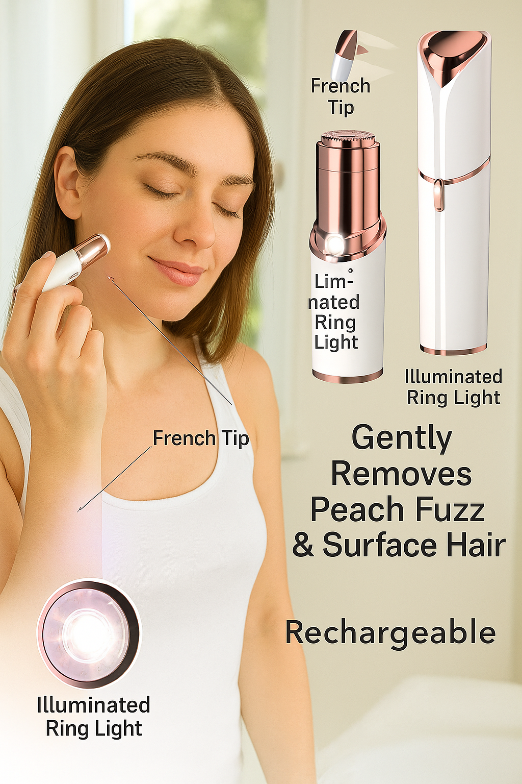 Power/Spec: USB charge.
Usage Time: 60 minutes.
Price Range: $16 to $25.
Warranty/Support: 1-year. U.S. help available.
Best for: Lip, chin, cheek.
Setup Time: 2 minutes.
Cooling System: Not needed.
Flash Count: Not needed.