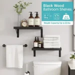 Power/Spec: Solid wood with metal brackets. Made In: China. Best For: Bathroom and bedroom storage. Setup Time: 15–20 minutes. Price Range: $25–$45 depending on configuration. Warranty/Support: Standard coverage. Battery Type: None. Use Case: Floating wall shelving and décor.