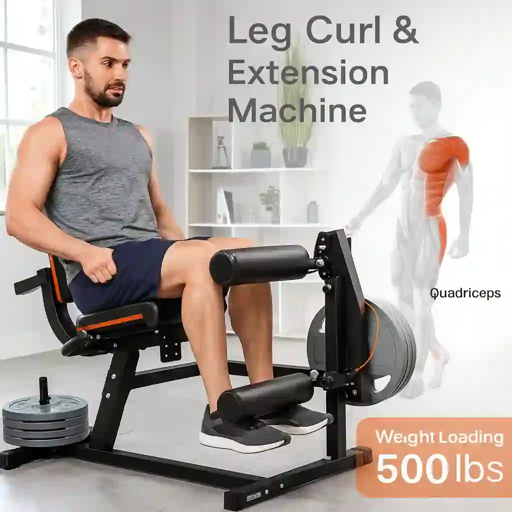 Image is showing the product name FEIERDUN 4-in-1 Adjustable Leg Extension & Curl Machine — Heavy-Duty Strength Trainer and its usage
Best leg press for home gym