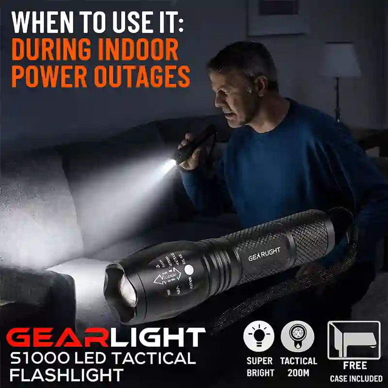Power/Spec: 1040 lumens. Made In: China. Best For: Personal security, camping, hiking. Setup Time: 30 seconds. Price Range: $20 to $35. Warranty/Support: One-year warranty. Battery Type: AAA or rechargeable. Use Case: Outdoor defense, emergencies, night walks.