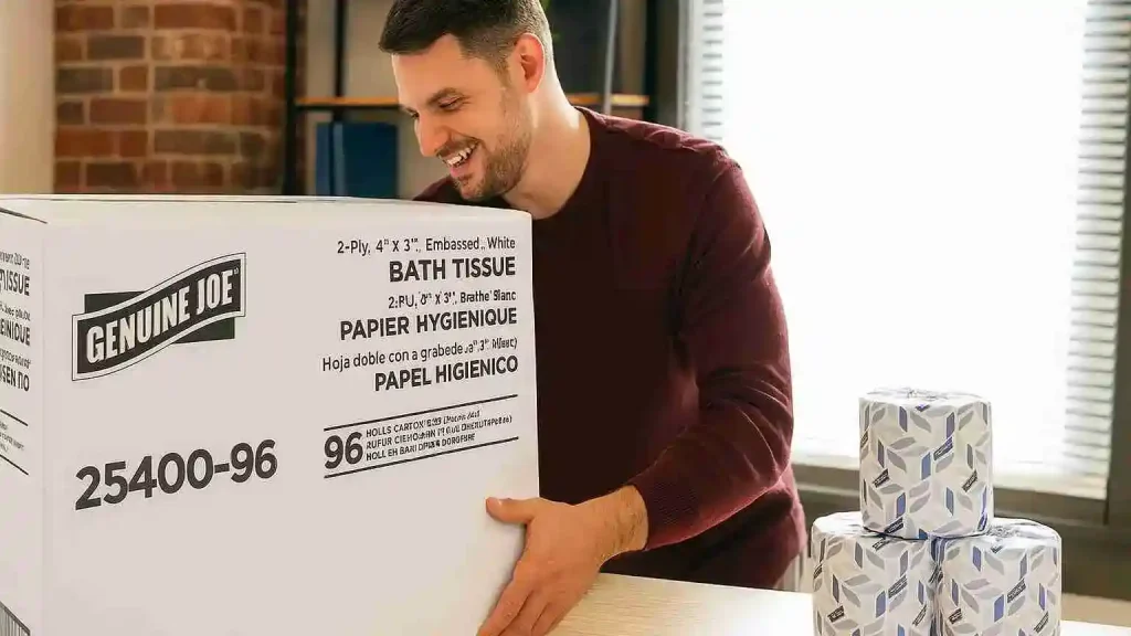 Brand: Genuine Joe. Ply Count: 2-ply. Softness: Low. Septic Safe: Yes. Price Range: $30–$35 for large cases. Best For: Offices, rentals, or high-traffic restrooms.