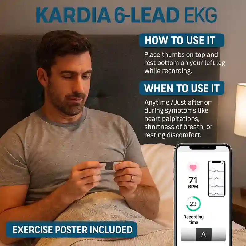 Tech Transparency: FDA-cleared medical device. Compatibility: iOS and Android support. Price Range: Mid-to-premium tier. Warranty/Support: 1-year limited warranty. Use-Case Focus: Cardiovascular readiness monitoring before sessions. Feedback Style: EKG waveform and rhythm classification. Research-backed Rating: Trusted by cardiologists worldwide. Setup Time: Less than 60 seconds. Progress Tracking: Cloud or app-based history for pattern analysis.