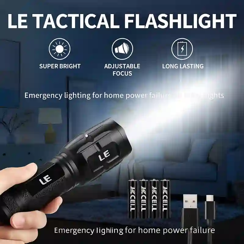 Power/Spec: 1000 lumens. Made In: China. Best For: Home security, travel, camping. Setup Time: 1 minute. Price Range: $25 to $40. Warranty/Support: 18-month warranty. Battery Type: AA. Use Case: Nighttime safety, emergencies, power outages.