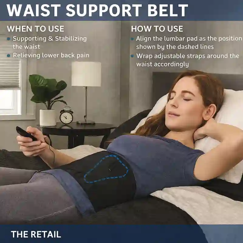Tech Transparency: Simple, clear construction with removable lumbar pad. Compatibility: Suitable for daily wear under clothes. Price Range: Affordable for back support devices. Warranty/Support: 100% satisfaction guarantee. Use-Case Focus: Lower back support during sitting sessions. Feedback Style: Physical compression and stability. Research-backed Rating: Widely recommended for lumbar pain management. Setup Time: 1 minute to put on and adjust straps. Progress Tracking: Manual monitor pain reduction and posture improvements.