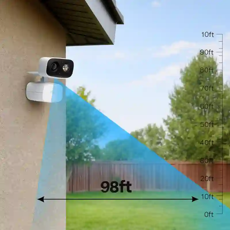 Visible Overlap & Surprise Angles: Full 360° view. Disrupt Masking Strategies: Detects hidden areas. Motion-triggered Lighting: Alerts integration. Decoys + Real Coverage: Visible deterrent. Camouflaged Coverage: Blends with decor. Psychology of Placement: High angle placement deters intruders. Modern Threat Insight: Real-time motion alerts. Price Range: $55–$70. Made In: China.