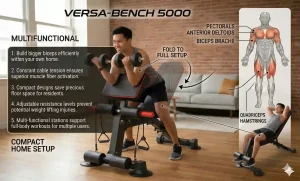 This image is showing the product's benefits and how it operates. Best machines for biceps