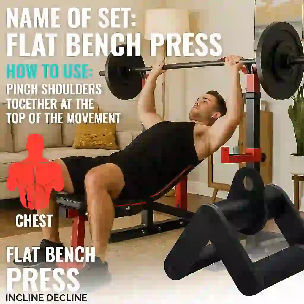 Image is showing the product name and it's usage Best chest exercise machine