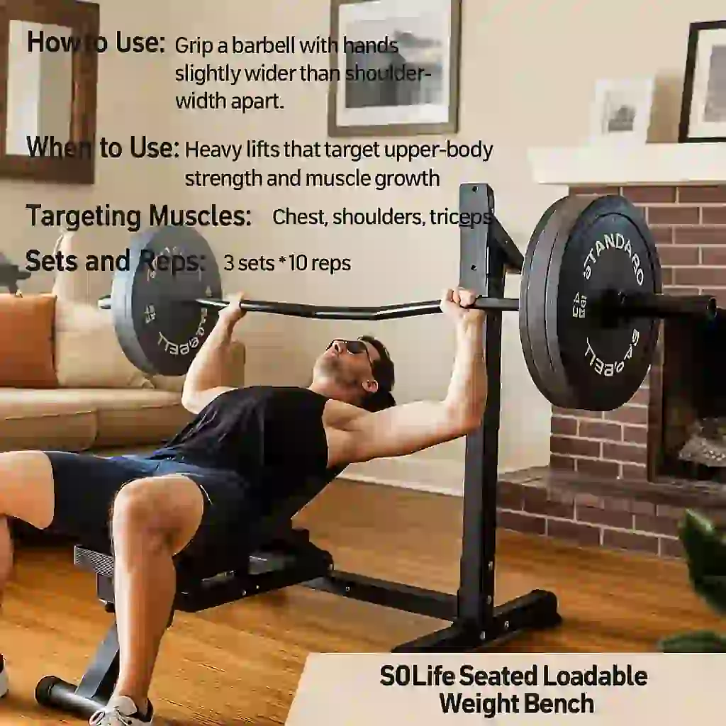 Image is showing the product name and it's usage Best chest exercise machine