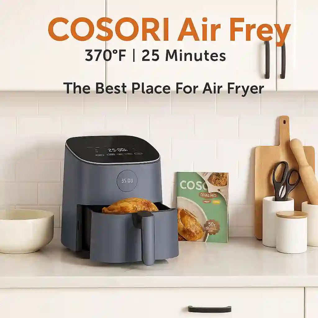 Image is showing the product name and how it operates Best air fryer chicken thighs