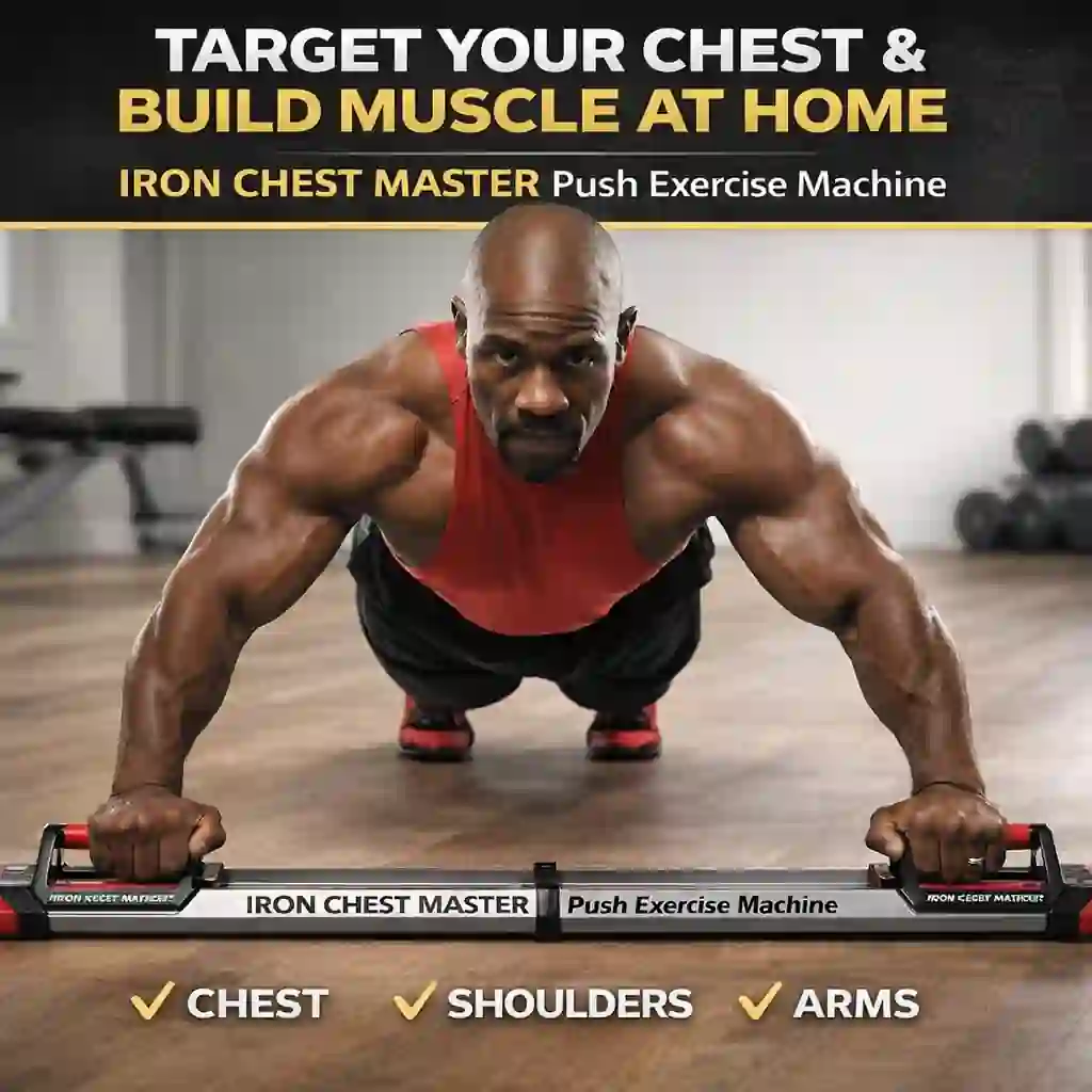 This image is showing the product name and how it operates: Best Chest Exercise Machine