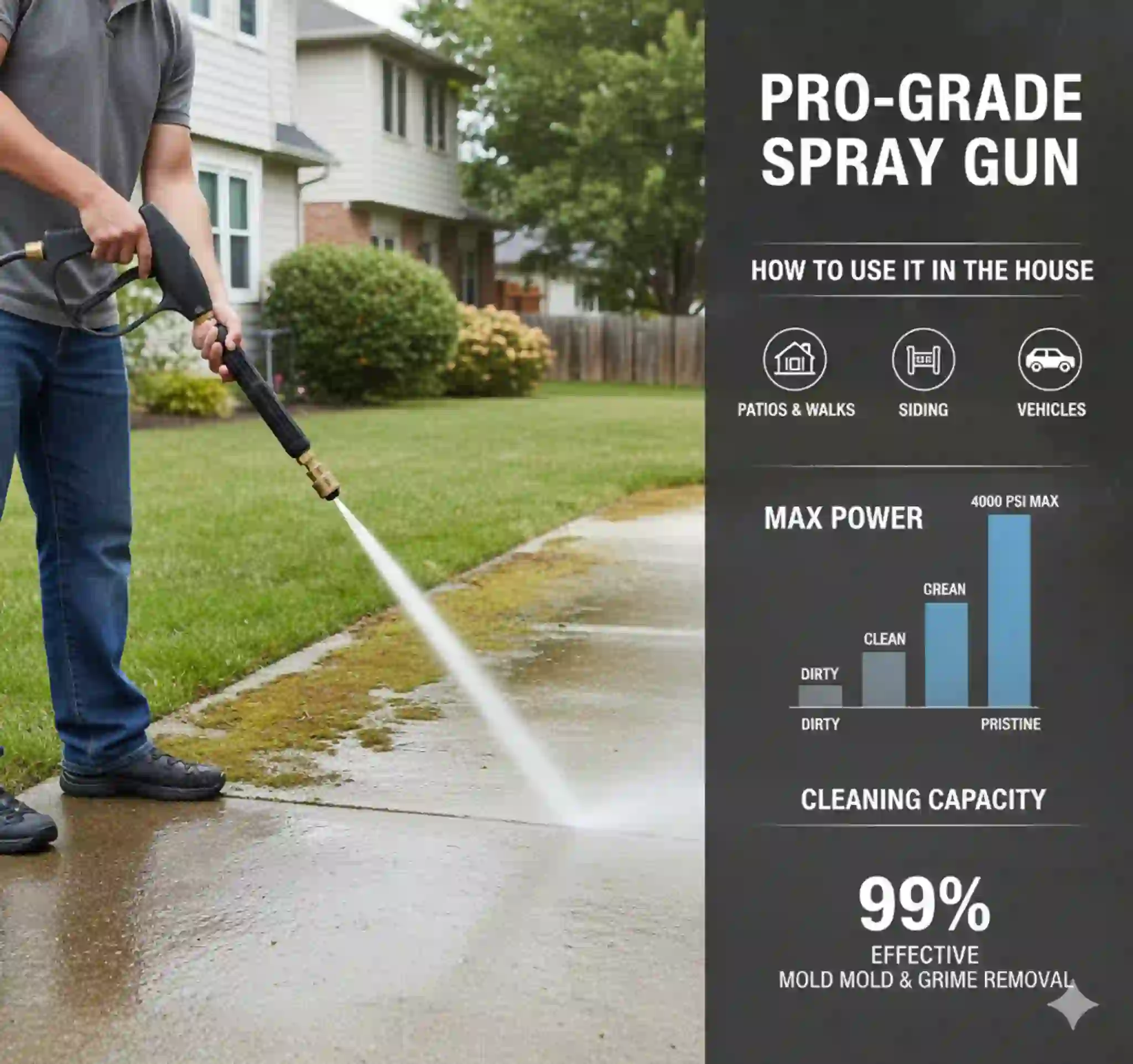 This image is showing the product name and how it operates Best Rated Electric Pressure Washer