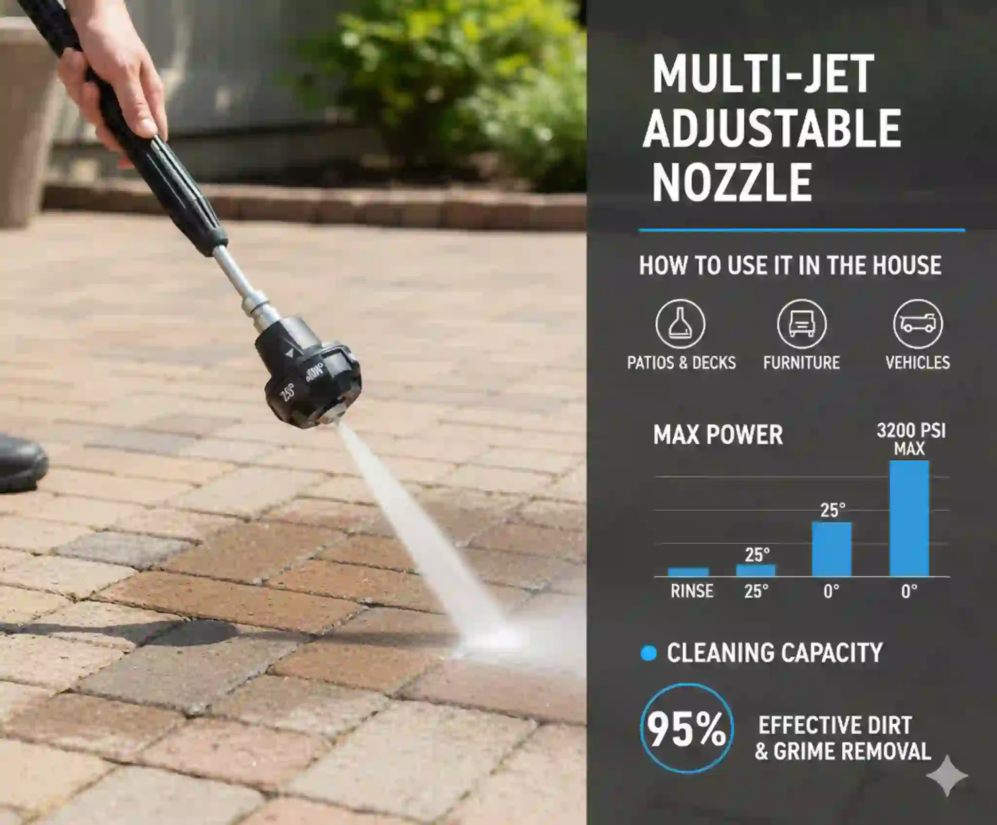 This image is showing the product name and how it operates Best Rated Electric Pressure Washer