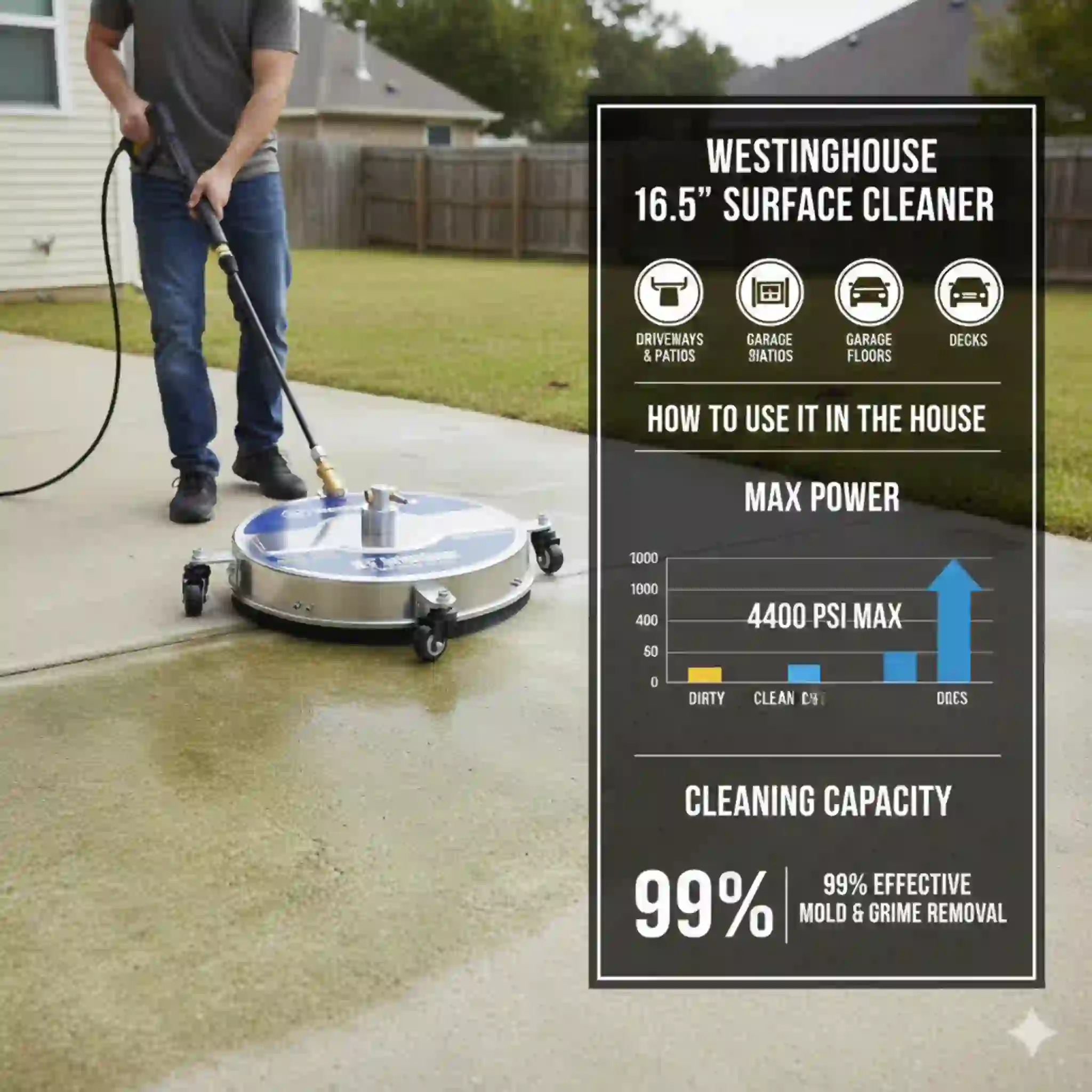 This image is showing the product name and how it operates Best Rated Electric Pressure Washer