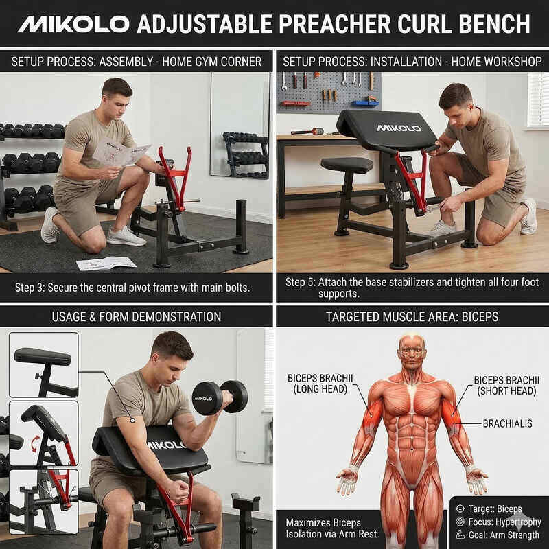 This image is showing the product name and how this product operates. Best machines for biceps
