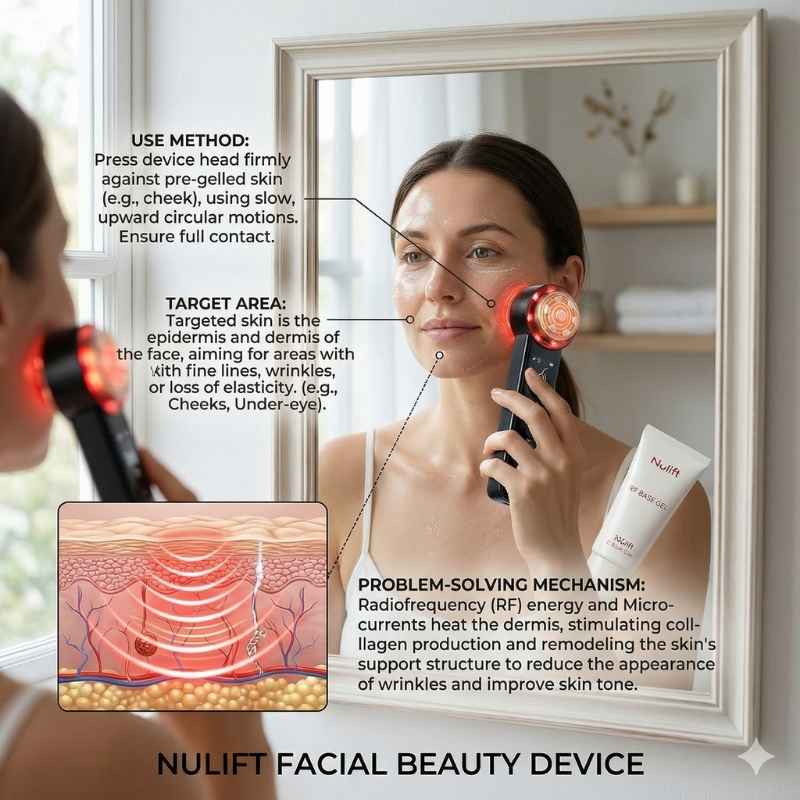 This image is showing the product name and how it operates. Best radiofrequency home device