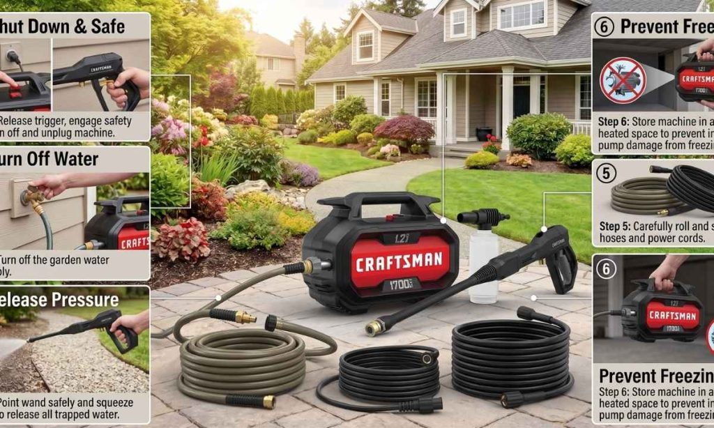 This image is showing step by step process of using high pressure. How To Use a Pressure Washer