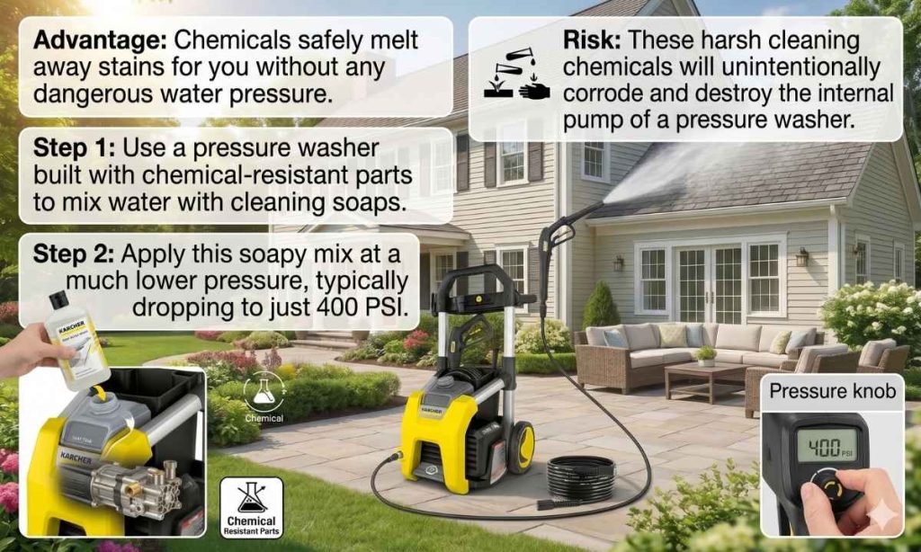 This image is showing step by step process of using high pressure. How To Use a Pressure Washer
