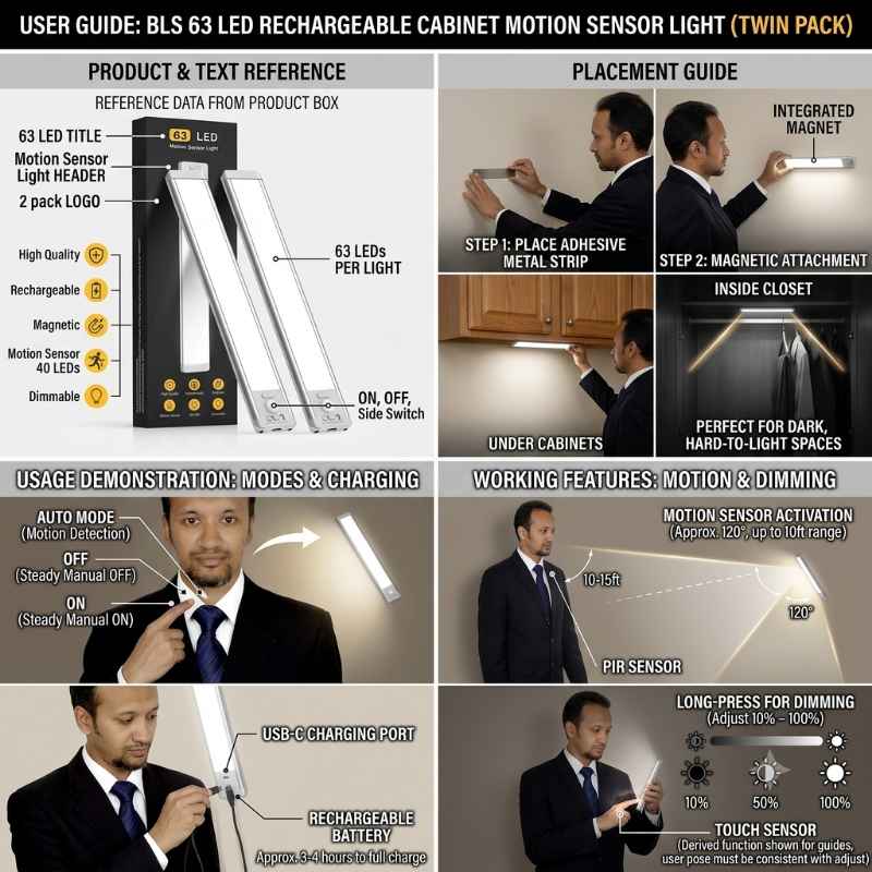 This image shows the product name, and how it operates. Best automated home lighting system