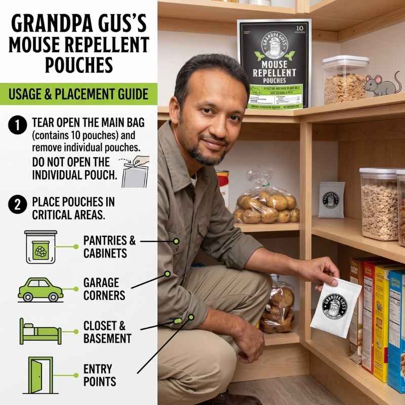 This image shows the product name and how it operates. Best mouse repellent for home