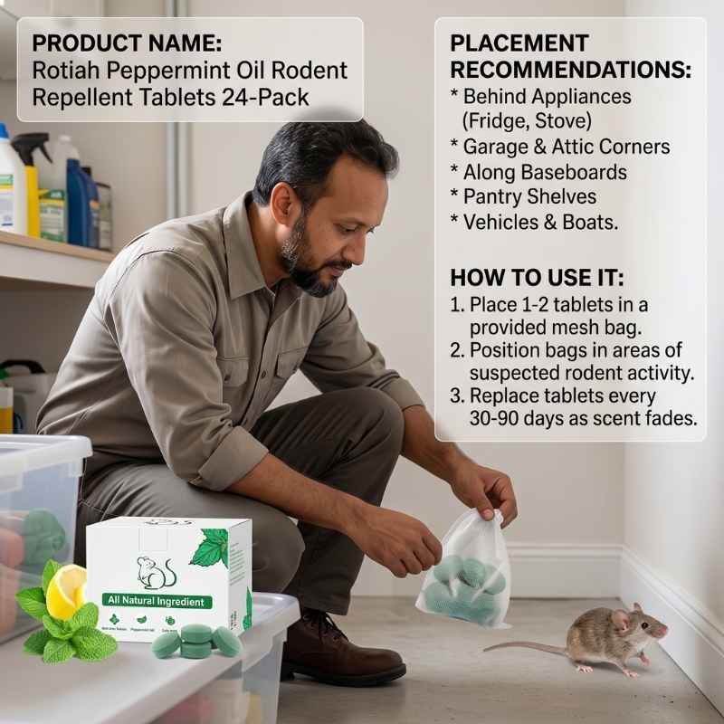 This image shows the product name and how it operates. Best mouse repellent for home