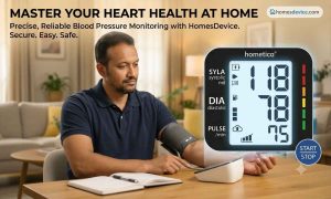 This image shows the product setup poster. How to use blood pressure machine at home