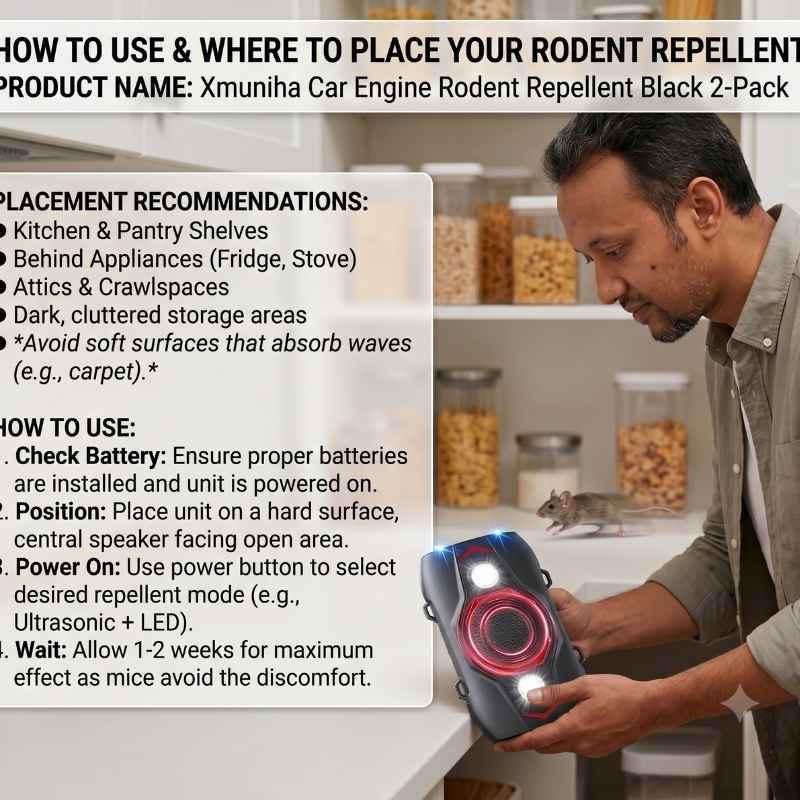 This image shows the product name and how it operates. Best mouse repellent for home