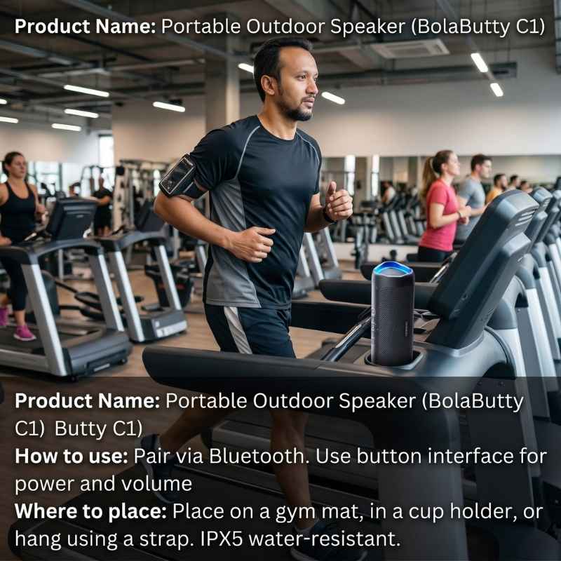 This product shows how it works. Best Bluetooth Speaker for Home Gym
