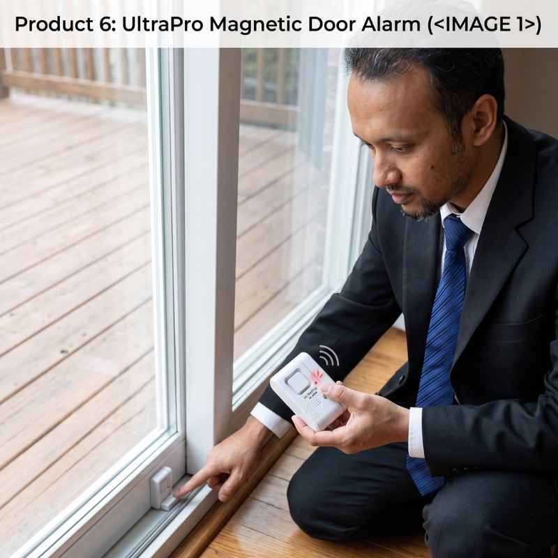 This image shows how this product operates. Wireless Motion Sensor Alarm